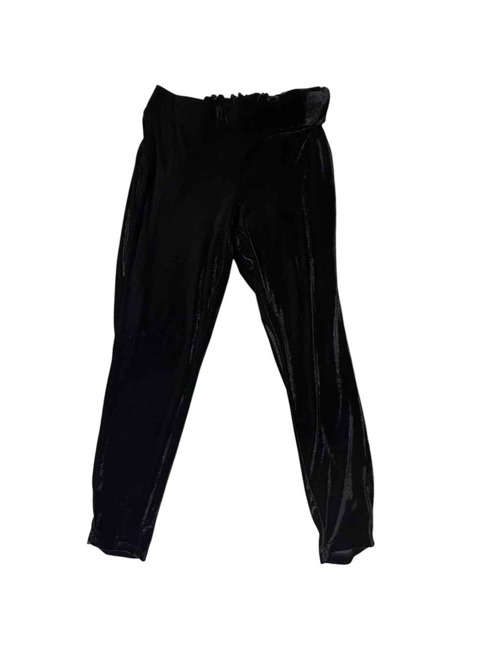 Lane Bryant Black Velvet Pull On Pants Womens 1X 18/20 Stretch Comfort Leggings